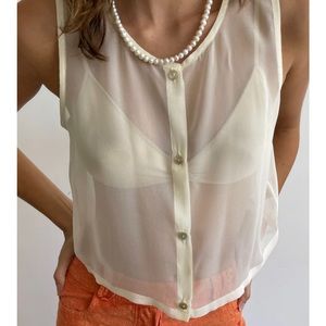 Donni 100% silk vest (L), new w/ tags